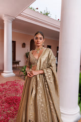 Sage Green Tissue Mirror Embroidered Lehenga Set