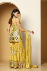 Themed Sequin Shirt with Sharara Set – Party & Festive Outfit