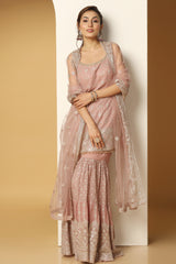 Zari & Sequin Sharara Suit – Designer Ethnic Wear for Women