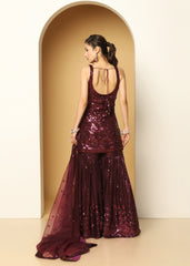 Designer Shiny Sherly Night Sharara for Wedding & Events