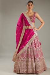 Magenta Sequins Embroidered Lehenga