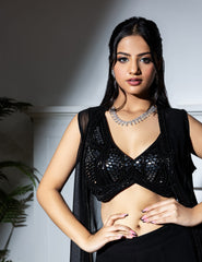 Black Long Jacket Dress – Indo Western Ethnic Outfit