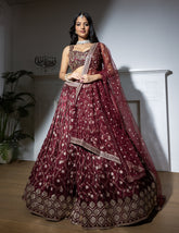 Floral Vine Embroidered Bridal Lehenga