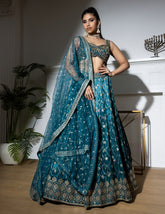 Floral Jaal Embroidered Bridal Lehenga