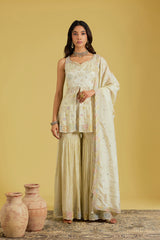 Resham Floral Jaal Embellished Shirt Garara Set