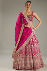 Magenta Sequins Embroidered Lehenga Set
