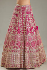 Magenta Sequins Embroidered Lehenga