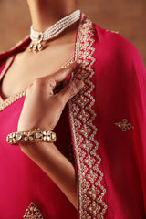Magenta Embroidered Sharara Set for Wedding & Festive Wear