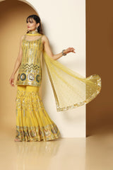 Themed Sequin Shirt with Sharara Set – Party & Festive Outfit