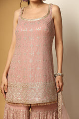 Zari & Sequin Sharara Suit – Designer Ethnic Wear for Women