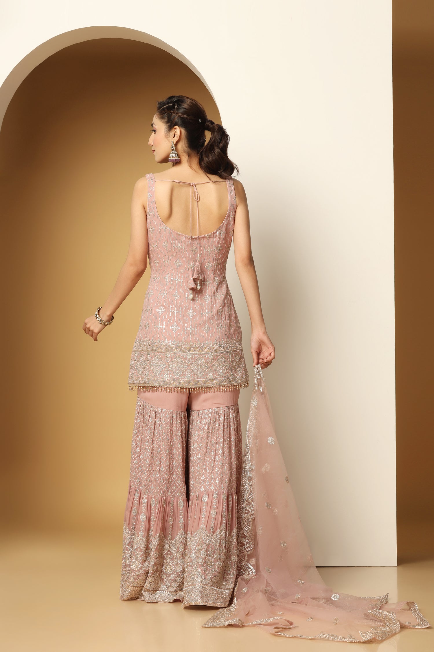 Zari & Sequin Sharara Suit – Designer Ethnic Wear for Women