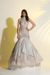 Glam Gown with Cutdana, Dabka & Bead Work | Designer Gown