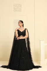 Flower kalidar lehenga and geomatric cutdana work on choli and feather dupatta