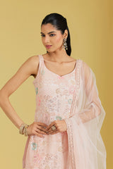 Pink Resham & Cutdana Embellished Shirt Garara Set
