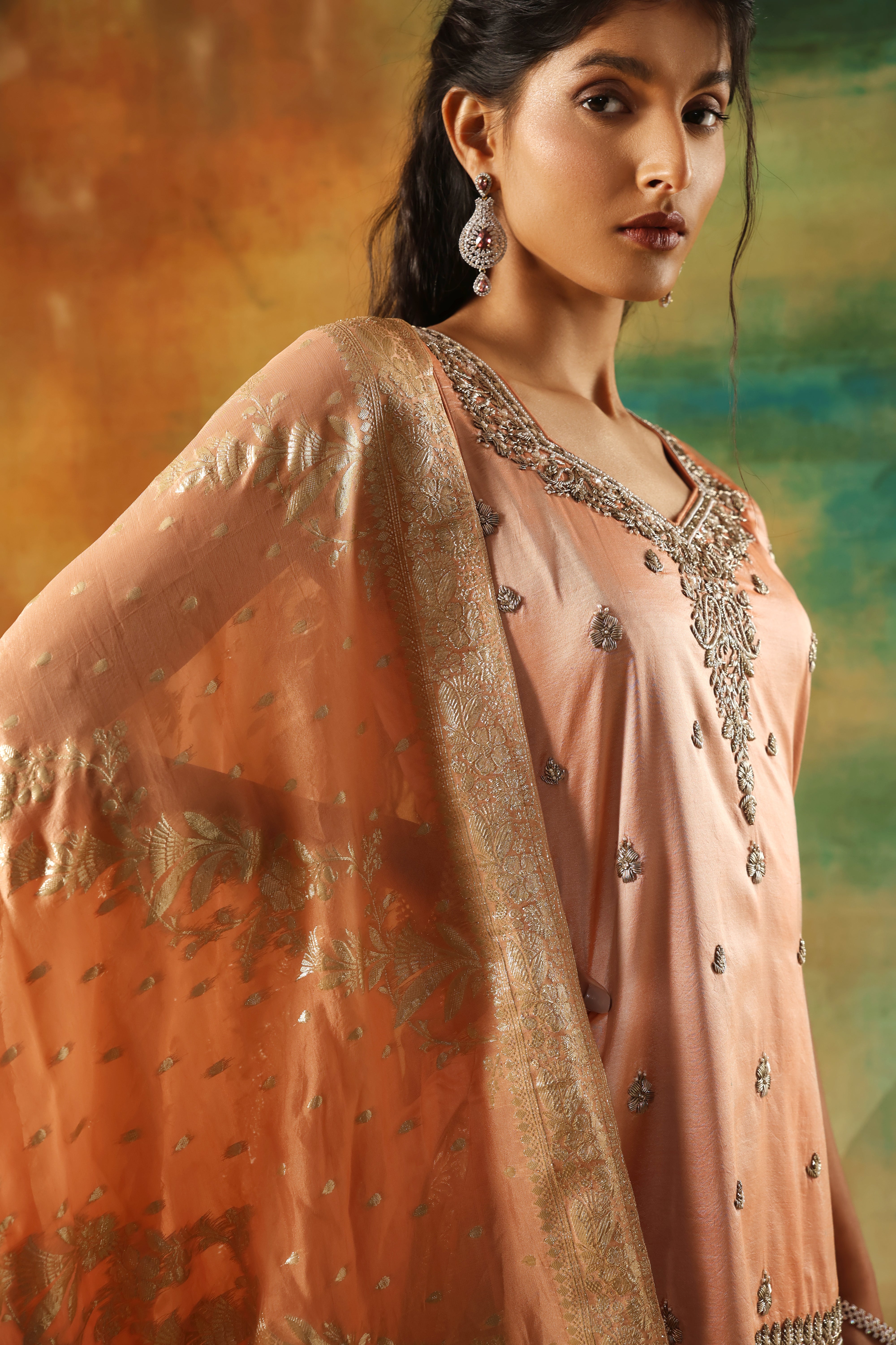 Ivory Jacquard Sharara Set – Festive Wear for Women