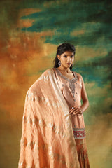 Ivory Jacquard Sharara Set – Festive Wear for Women