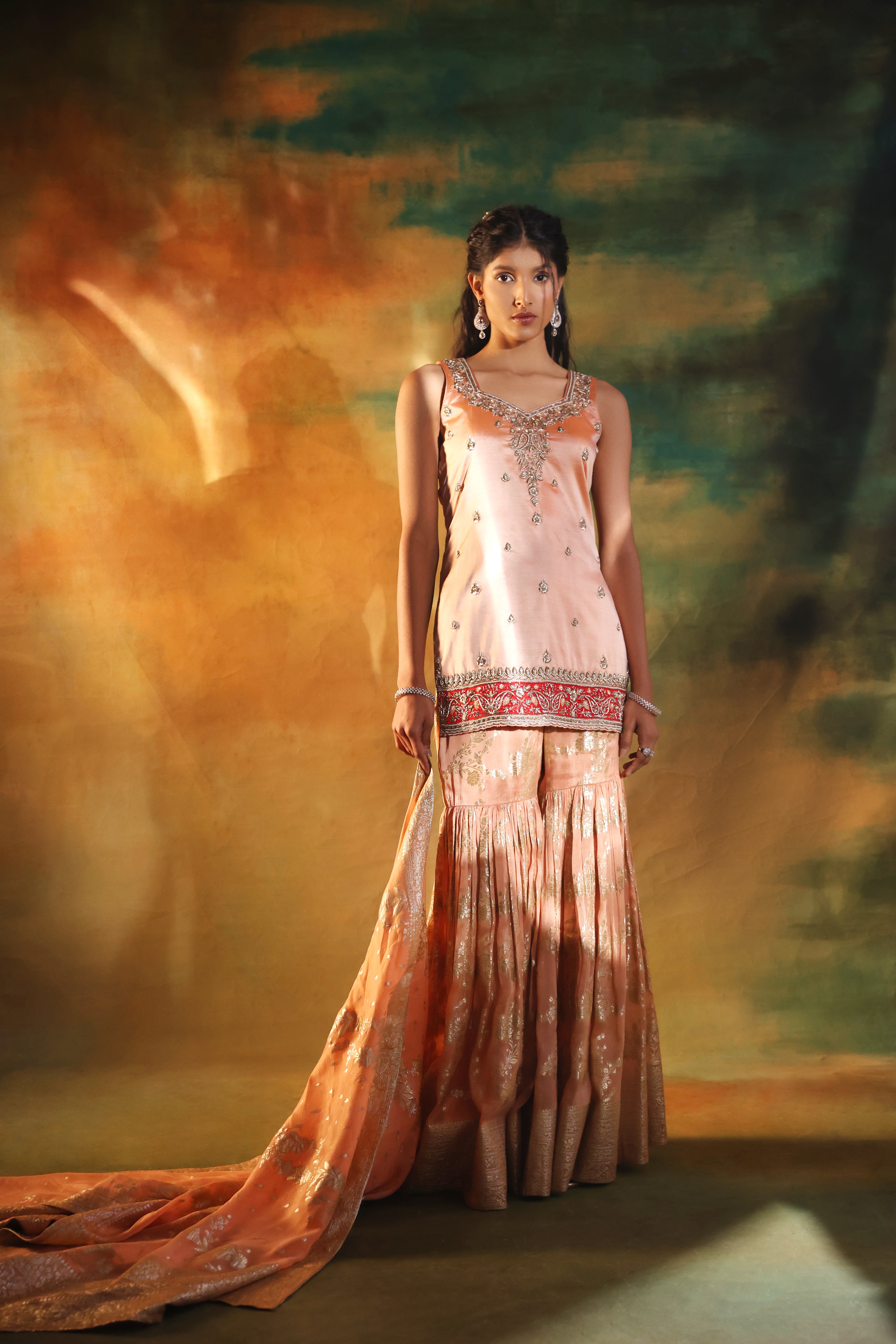 Ivory Jacquard Sharara Set – Festive Wear for Women